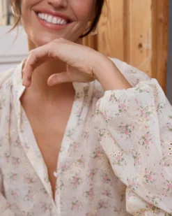 Polin et moi Blusa Bordada Mini