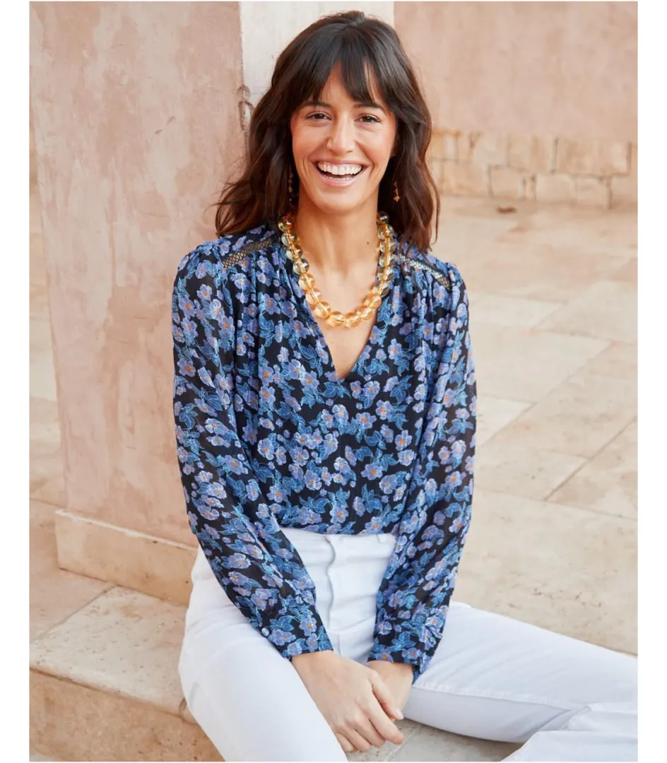 Polin et moi Blusa Flores Xeima