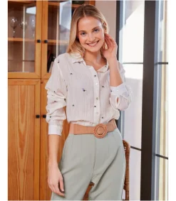 Polin et moi Camisa Flores Silda