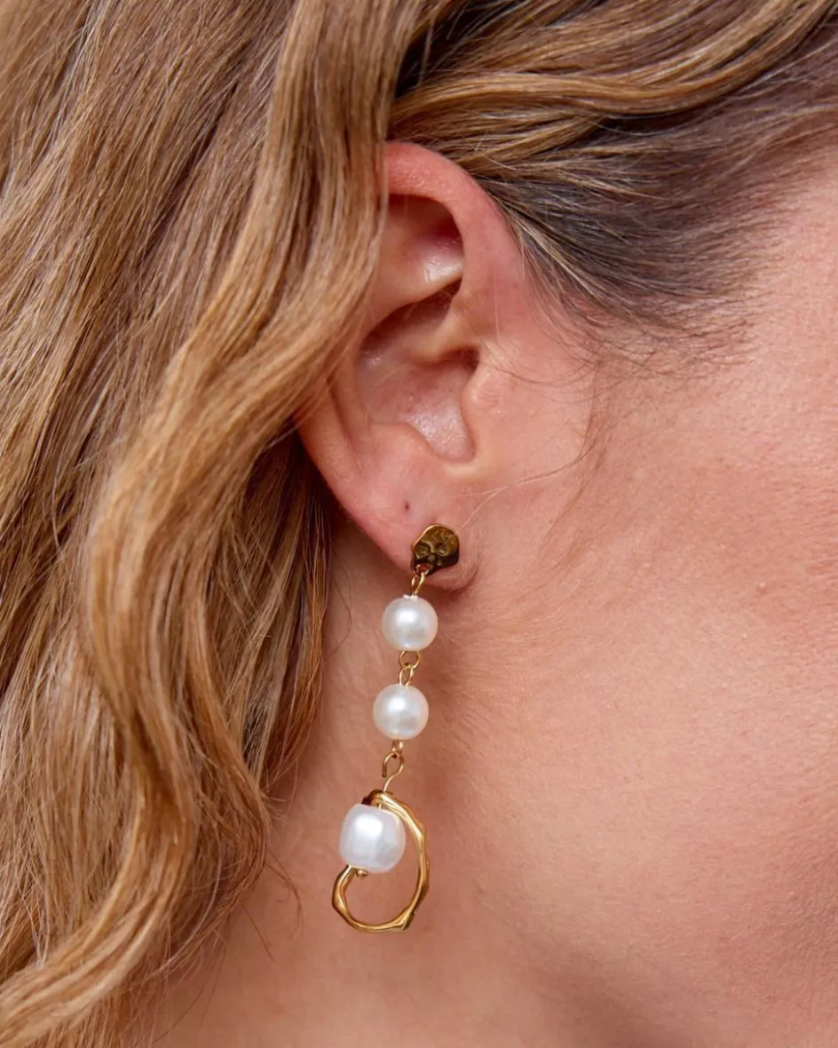 Polin et moi Pendientes Aros Perla