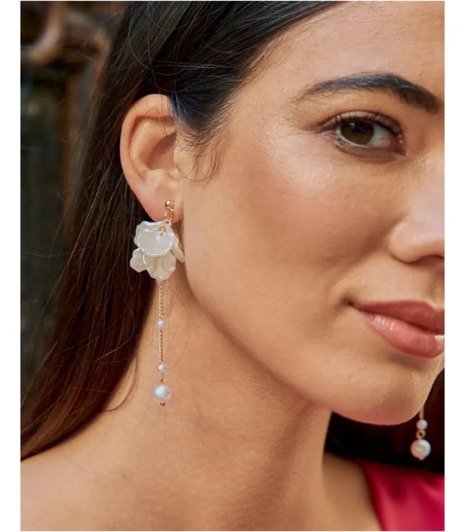 Polin et moi Pendientes Largos Perlas